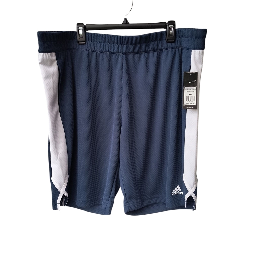 Adidas Big Men's Blue and White Athletic Basketball Golf Mesh Shorts 3X NWT